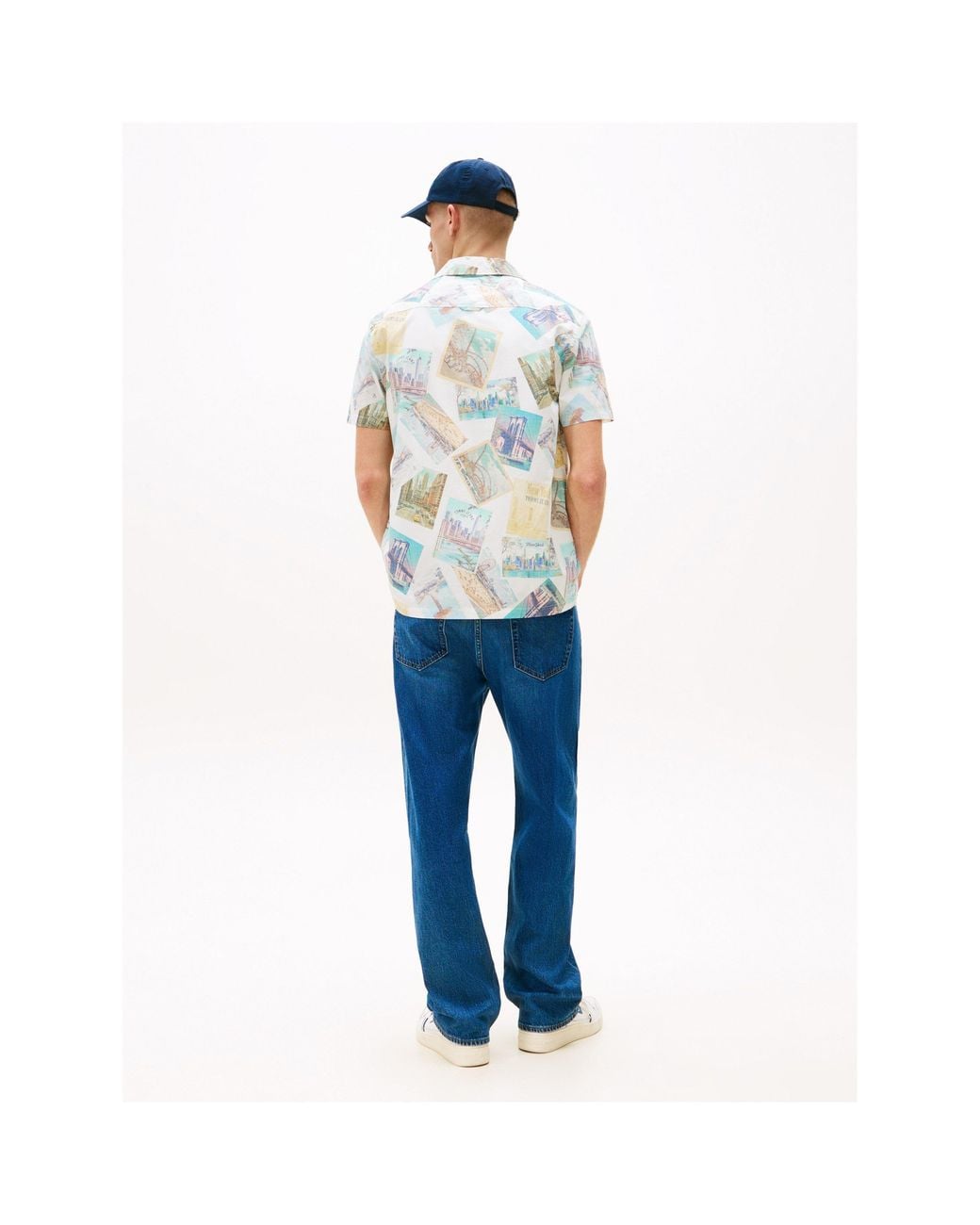 Tommy Hilfiger Blue All Over Print Camp Patterned Shirt for men