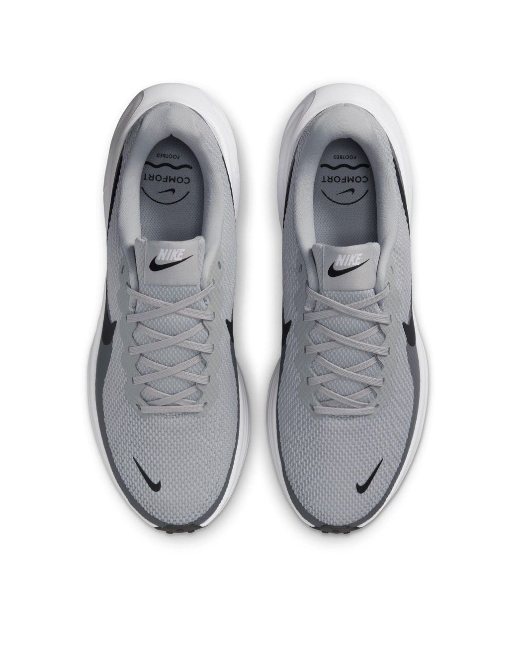 Nike Gray Revolution 8 Road Running Shoes for men