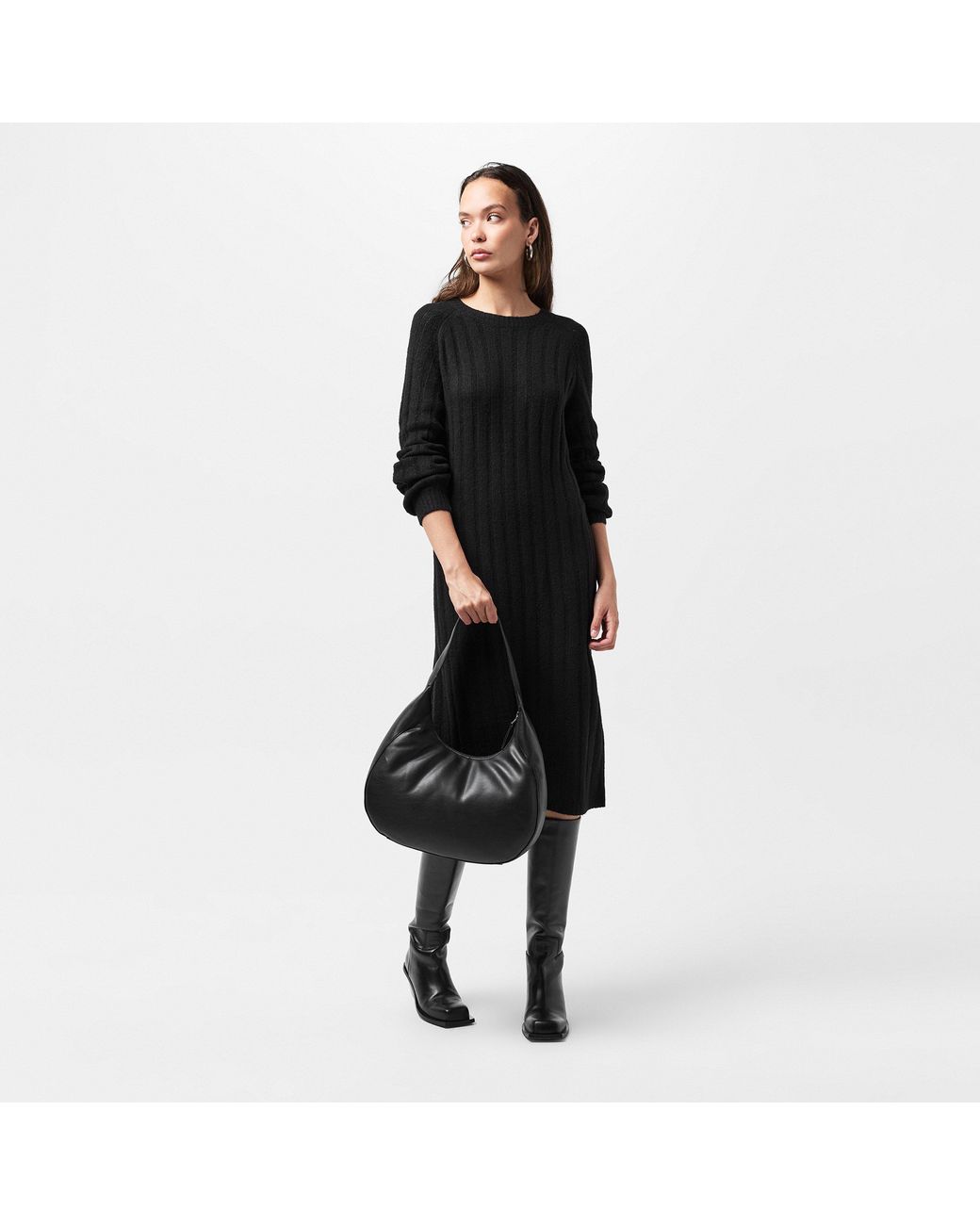 Pieces Black Knit Mini Dress