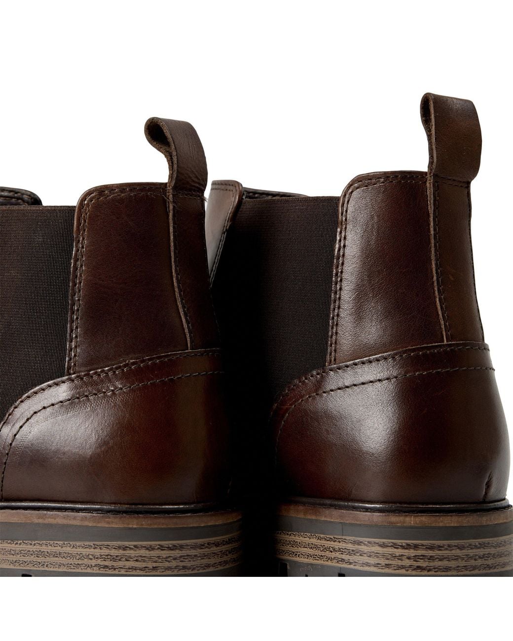 Dune Brown Carden Leather Chelsea Boots for men