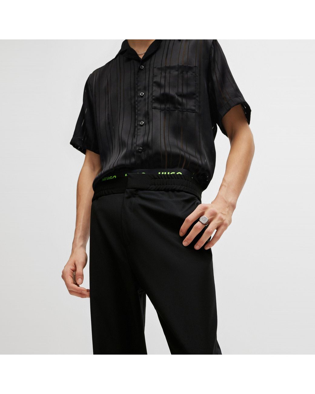 HUGO Black Howard Trousers for men