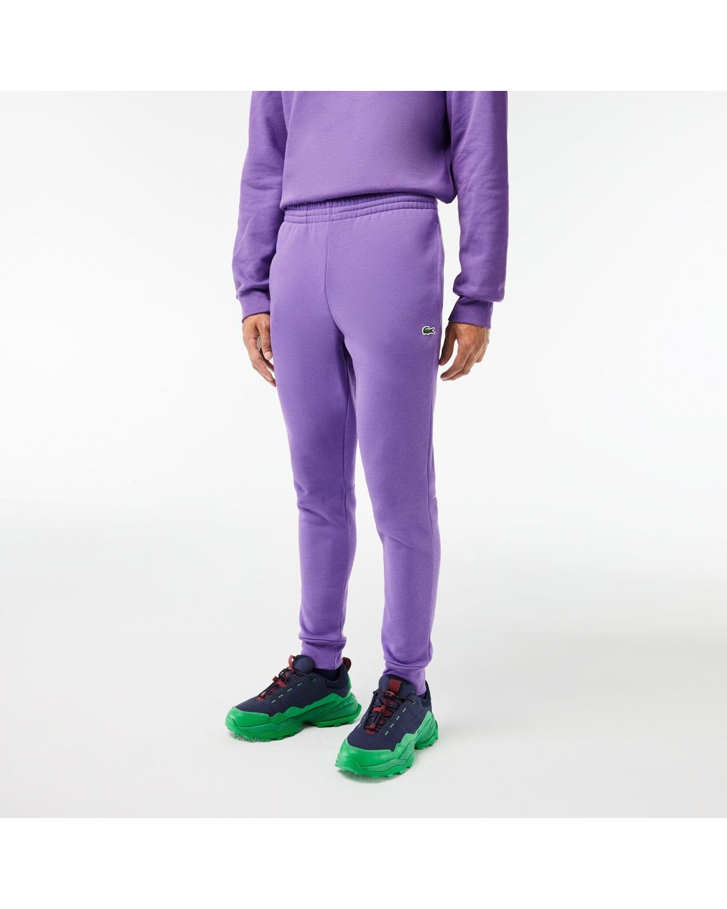 Lacoste Purple Fleece Tracksuit Bottoms for men