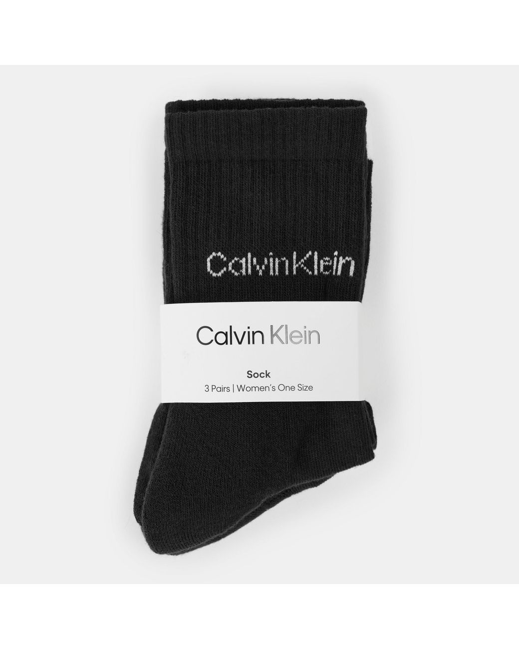 Calvin Klein Black Ck Logo Crew Socks 3-Pack