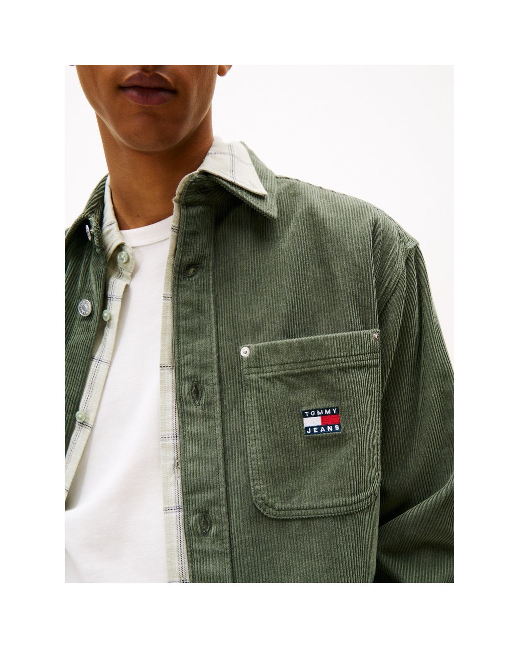 Tommy Hilfiger Green Cord Relaxed Fit Overshirt for men