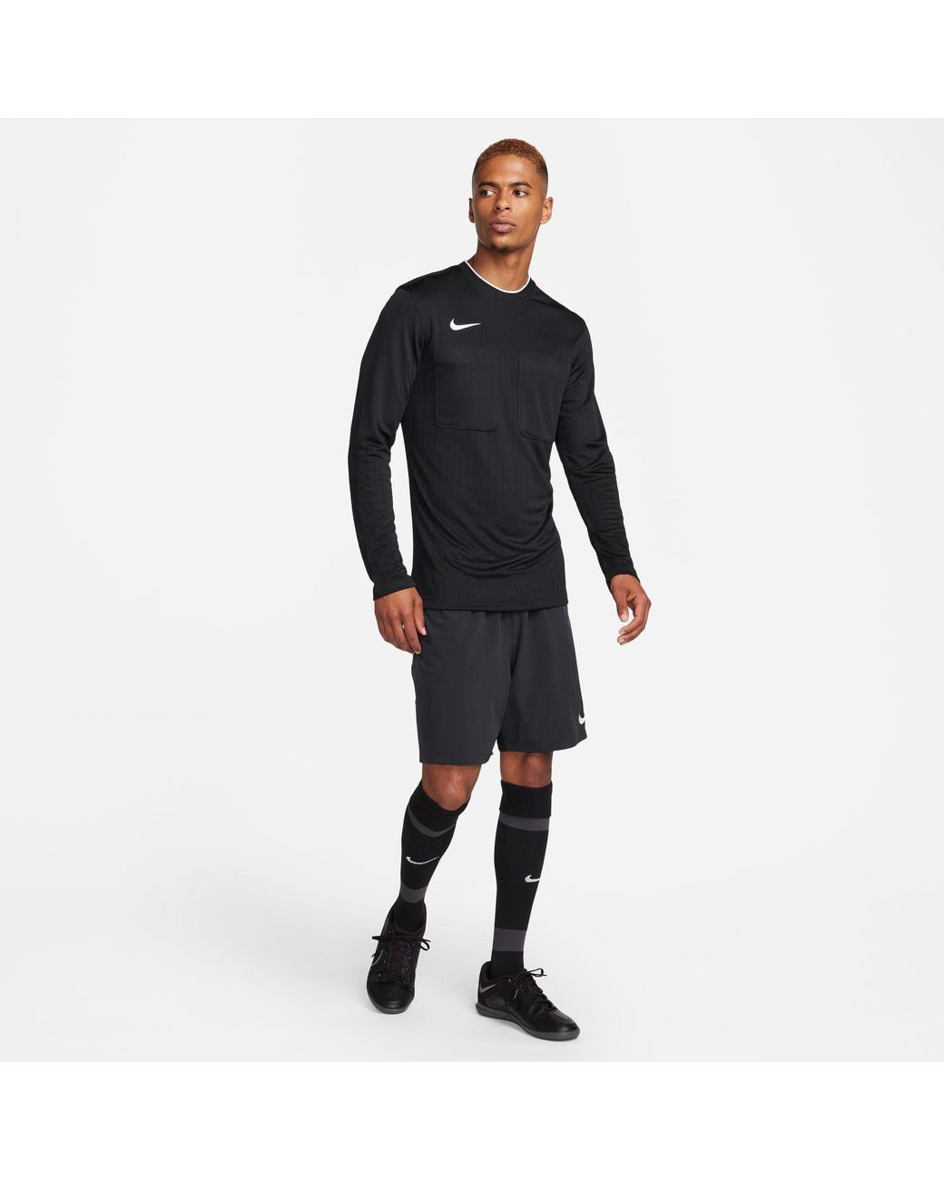 Nike Black Long-Sleeve Dri-Fit Crew-Neck Referee Shirt for men