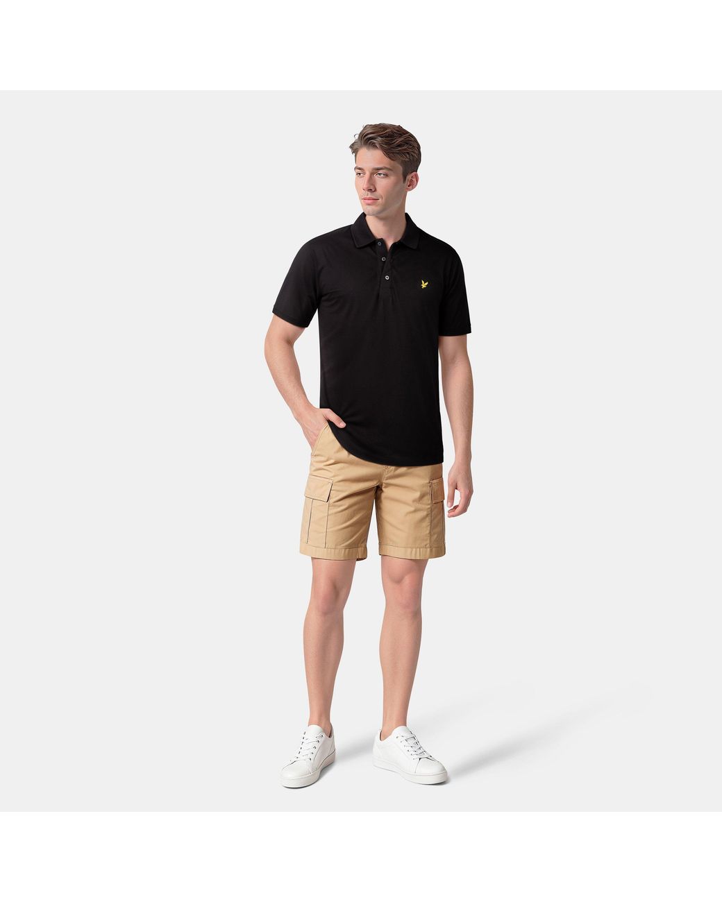 Lyle & Scott Black Basic Short Sleeve Polo Shirt for men