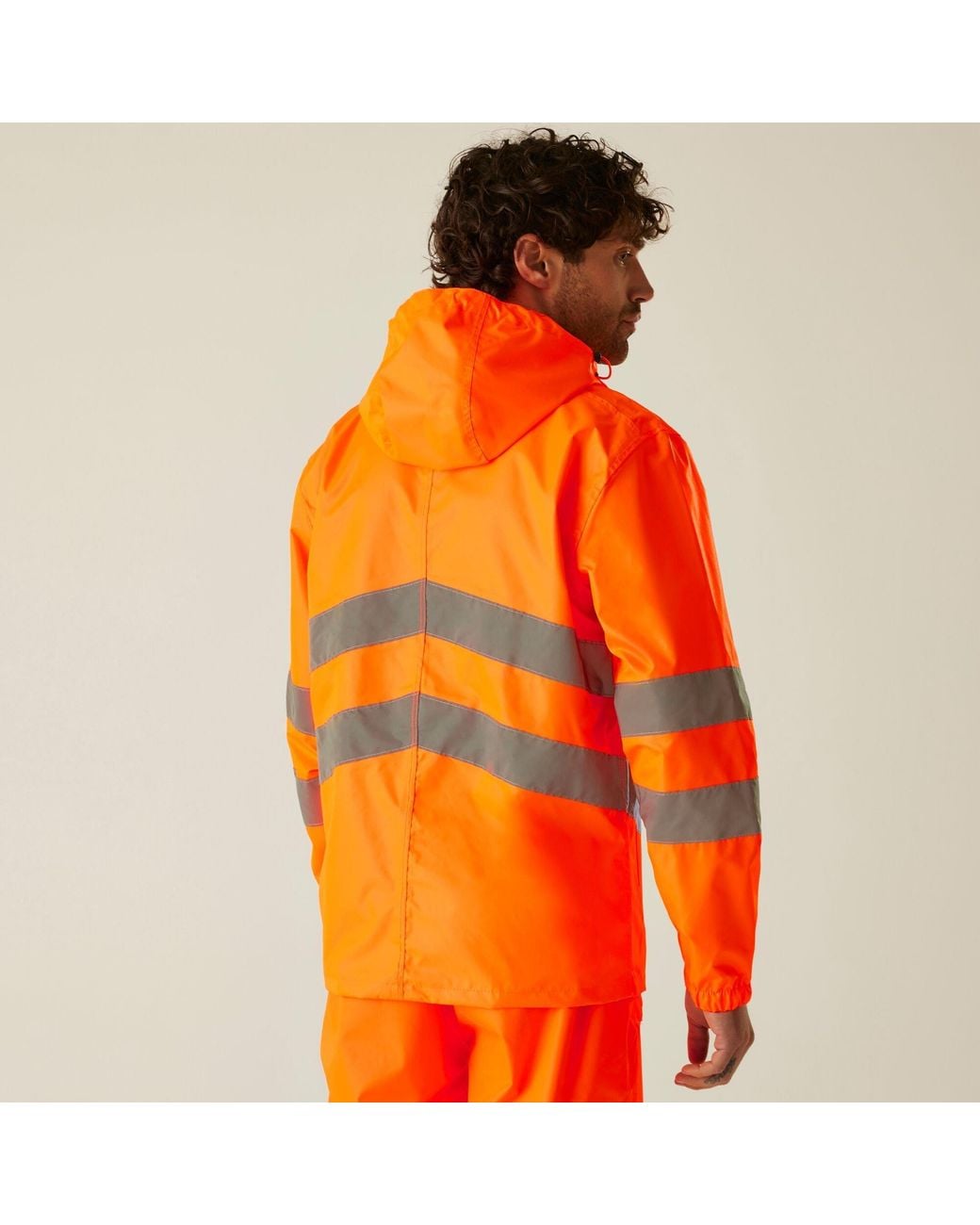 Regatta Orange Hi-Vis Pro Waterproof Reflective Packaway Wo for men