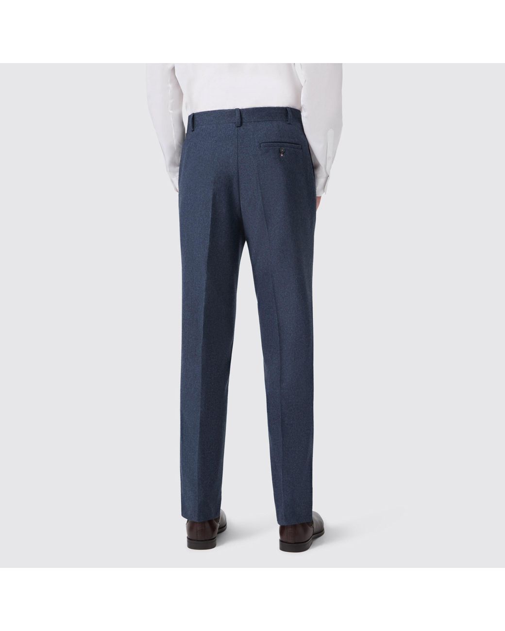 Without Prejudice Blue Archer Slim Fit Donegal Trousers for men
