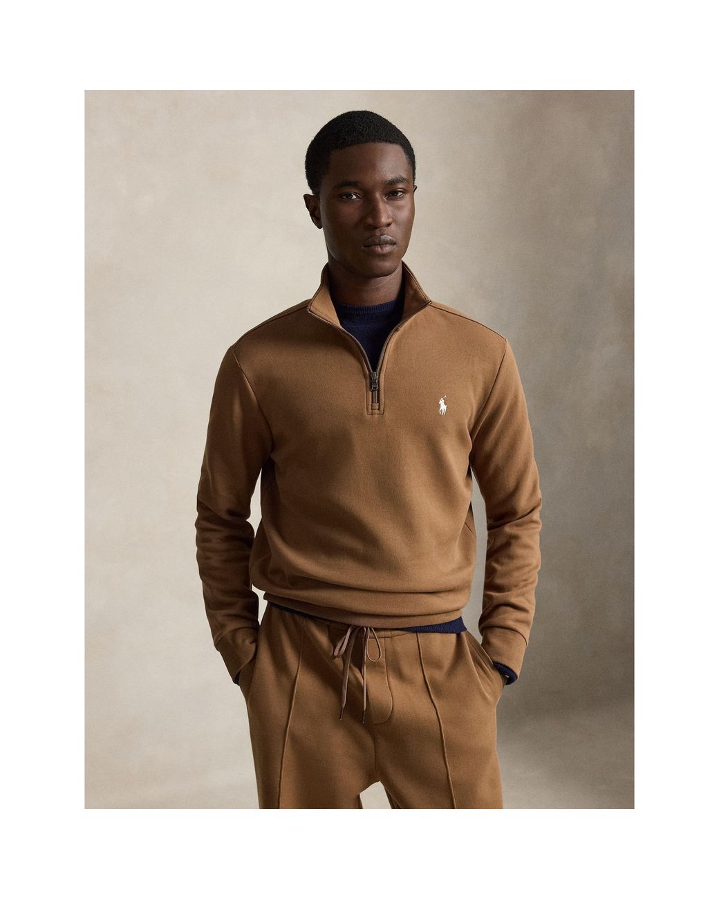 Polo Ralph Lauren Brown Tech 1/4 Zip Fleece for men
