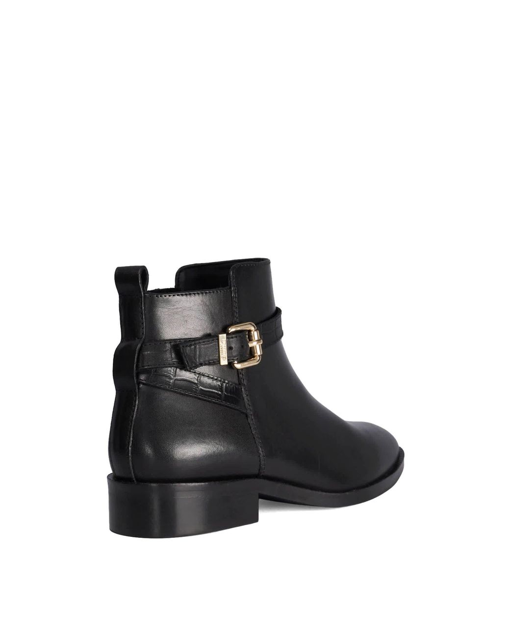 Dune Black Princes Leather Heeled Ankle Boots