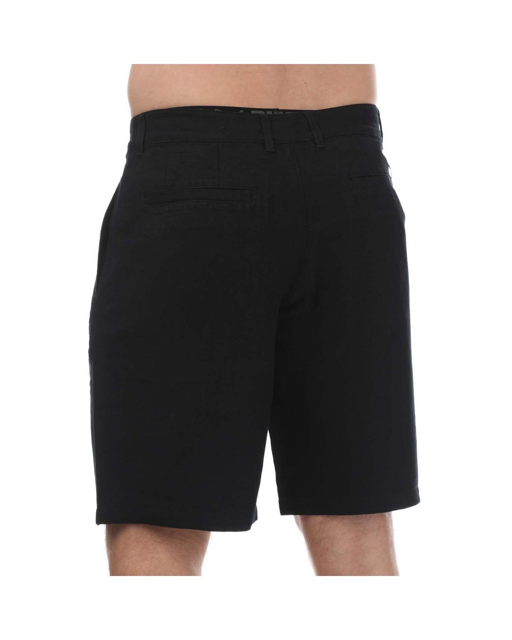 ARMANI EXCHANGE Black Linen Rayon Twill Shorts for men