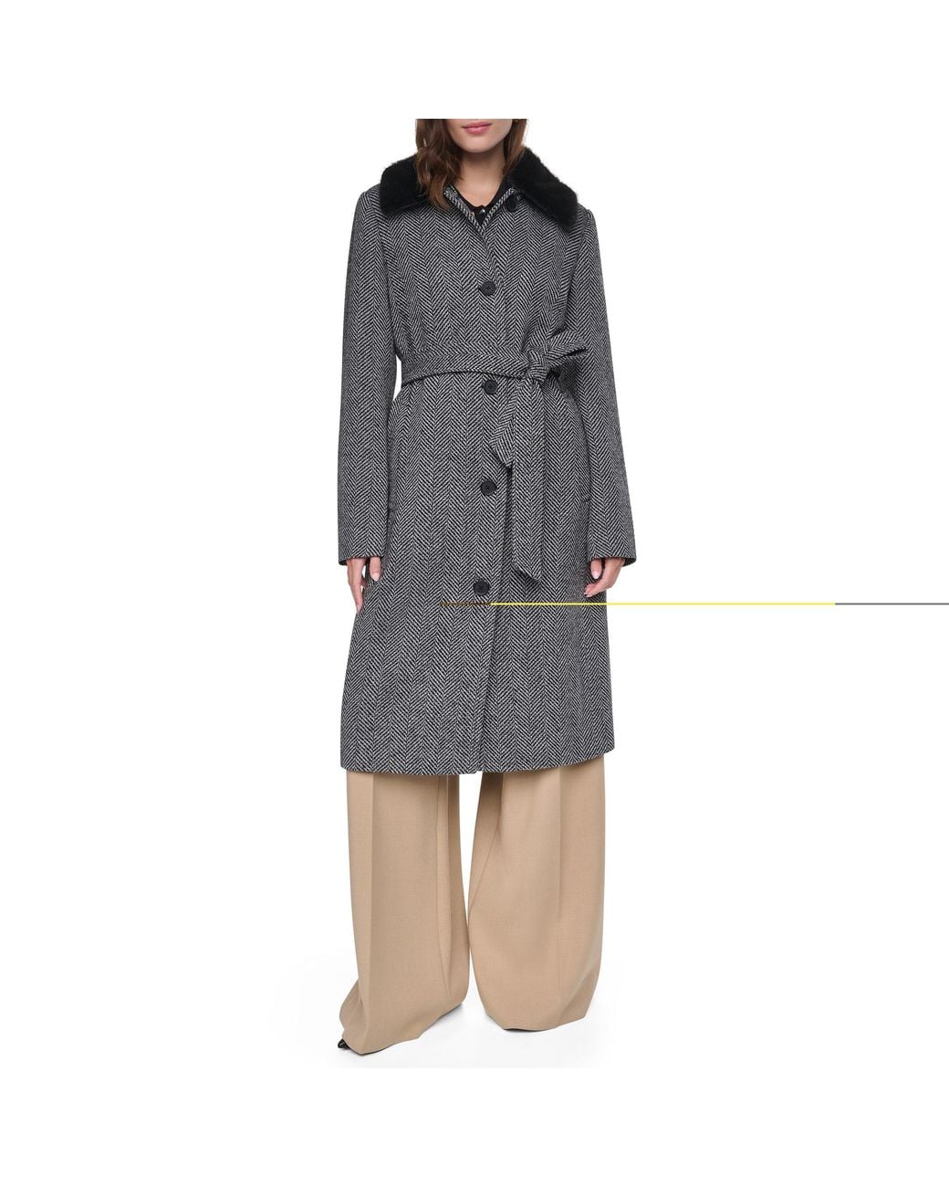 DKNY Gray Outerwear Trench Coat