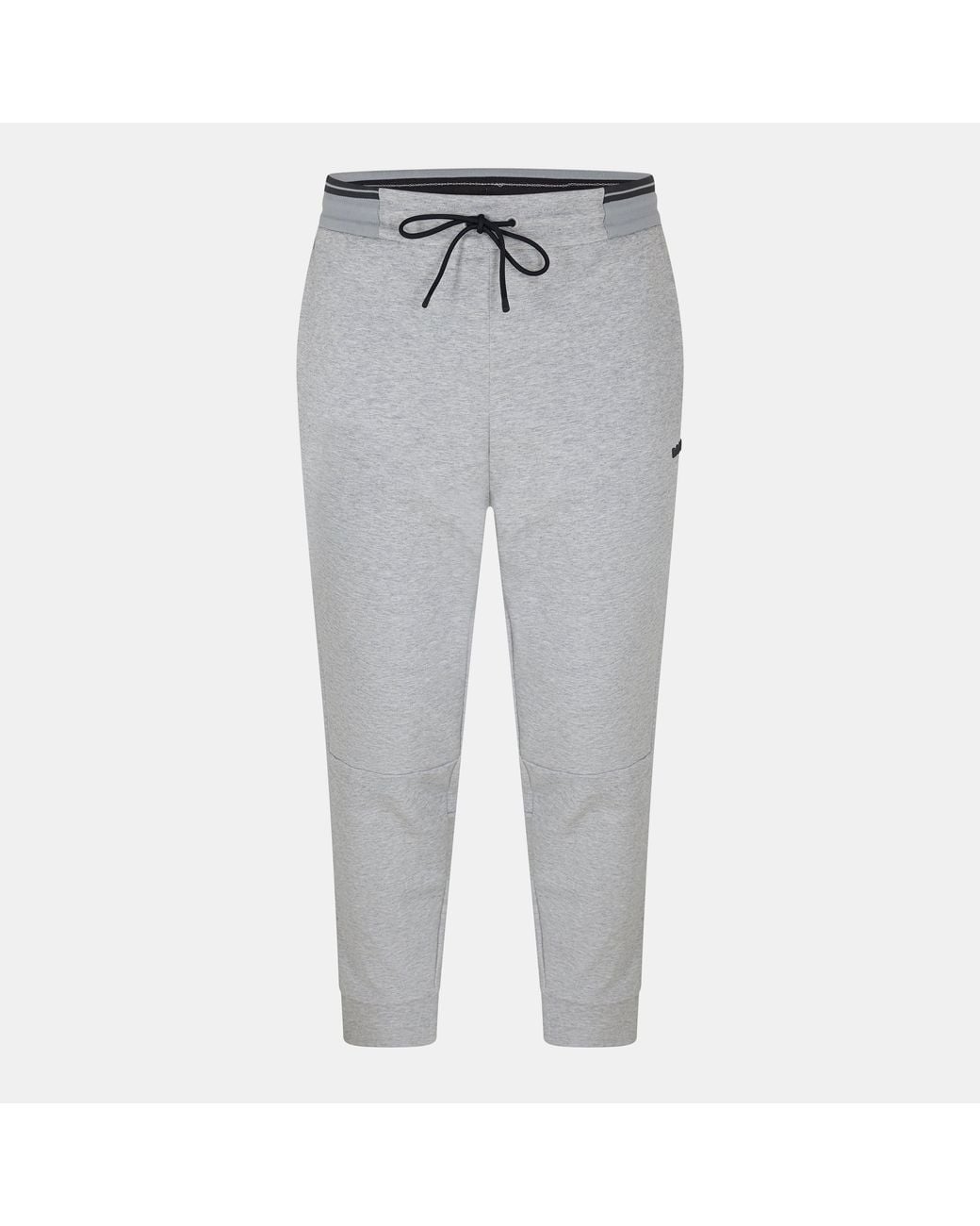 Boss Gray Soft Cotton-Blend Jogging Bottoms for men