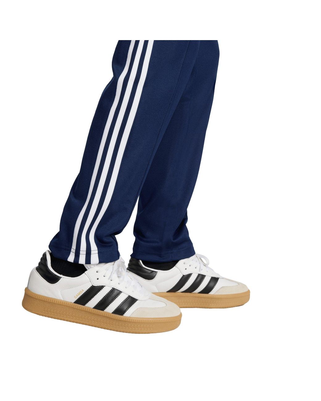 Adidas Originals Blue Beckenbauer Cotton Open Hem Slim-Fit Joggers for men