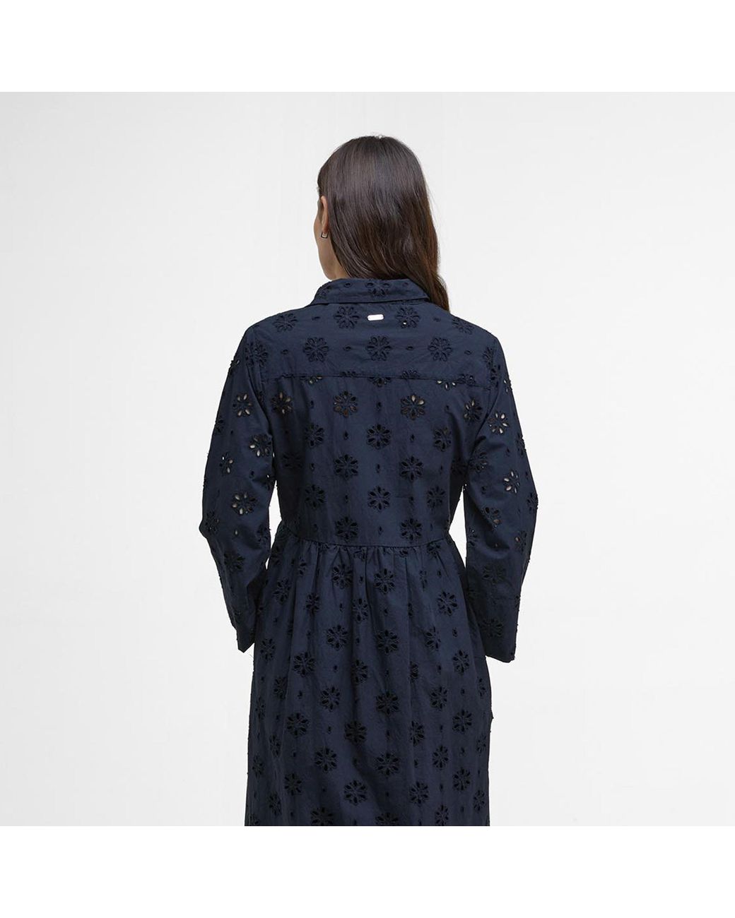 Barbour Blue Melissa Broderie Anglaise Midi Dress