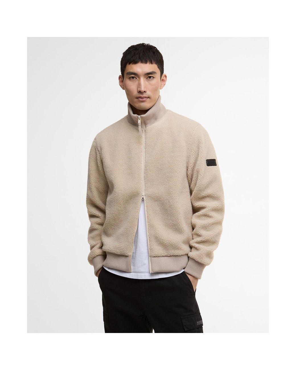 Barbour Natural Dinstone Fleece Long Sleeve Teddy Coat for men