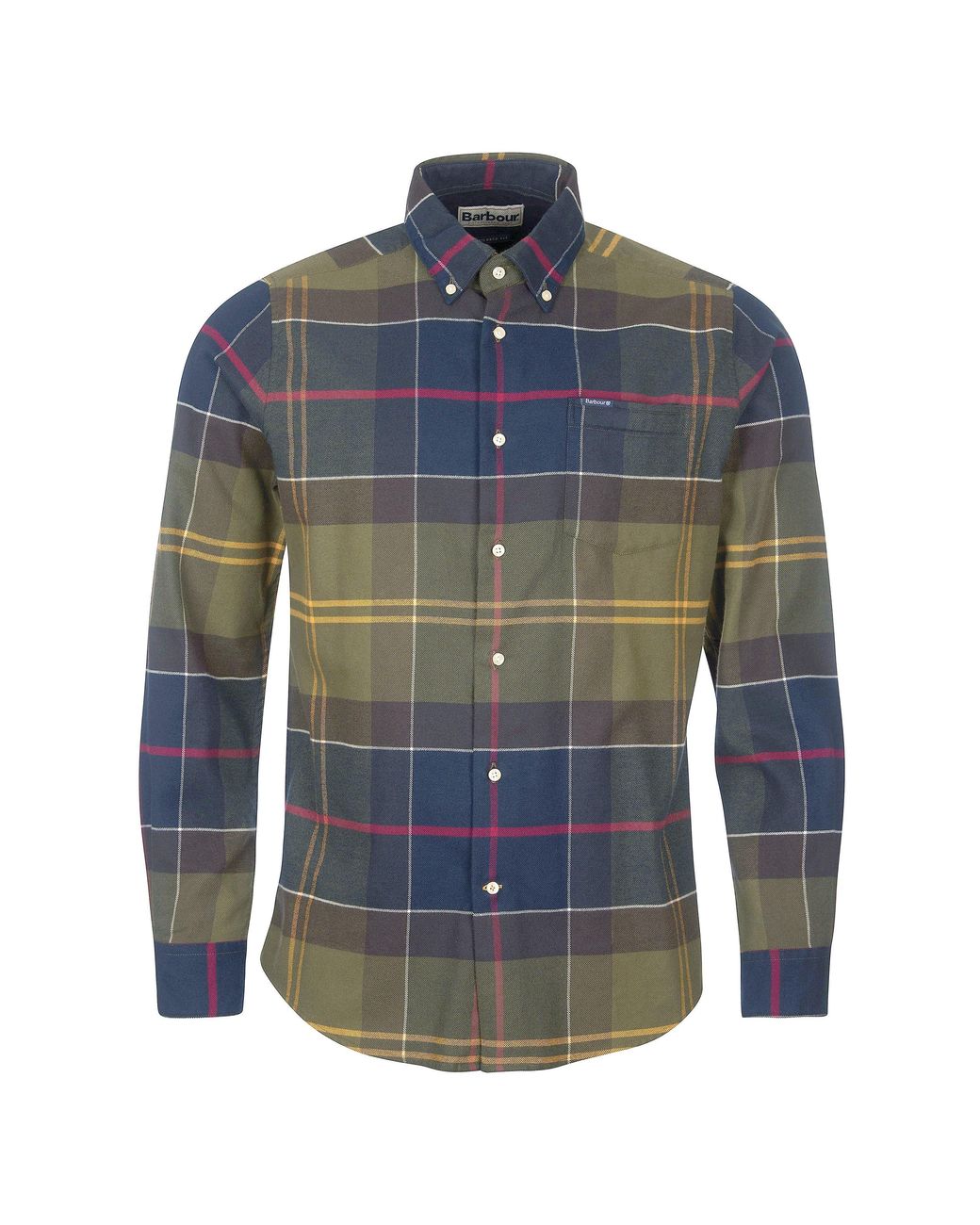 Barbour Blue Edderton Long Sleeve Patterned Shirt for men