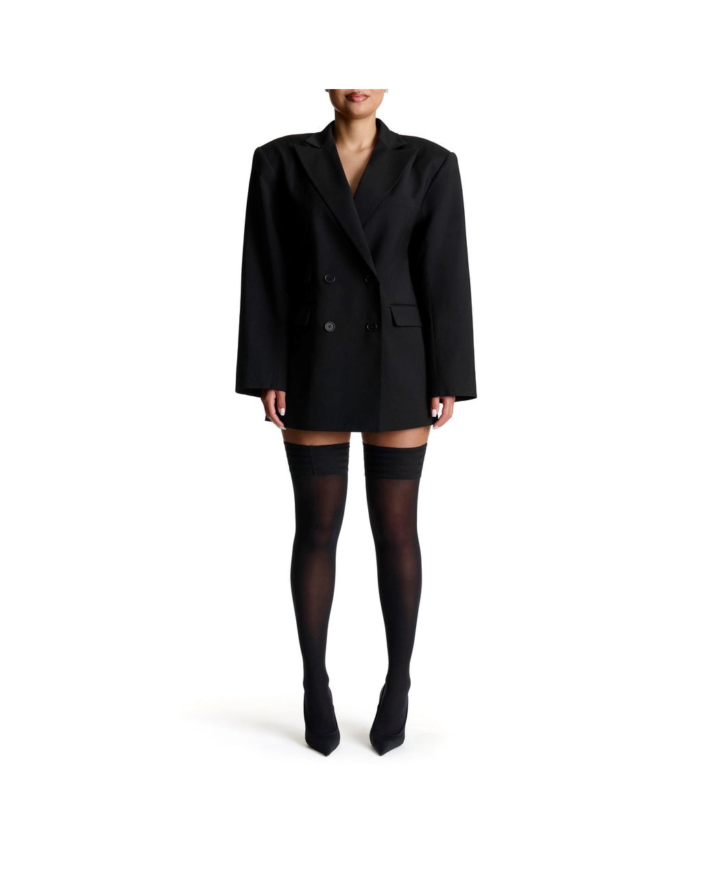 Naked Wardrobe Black Boyfriend Oversized Long Sleeve Blazer