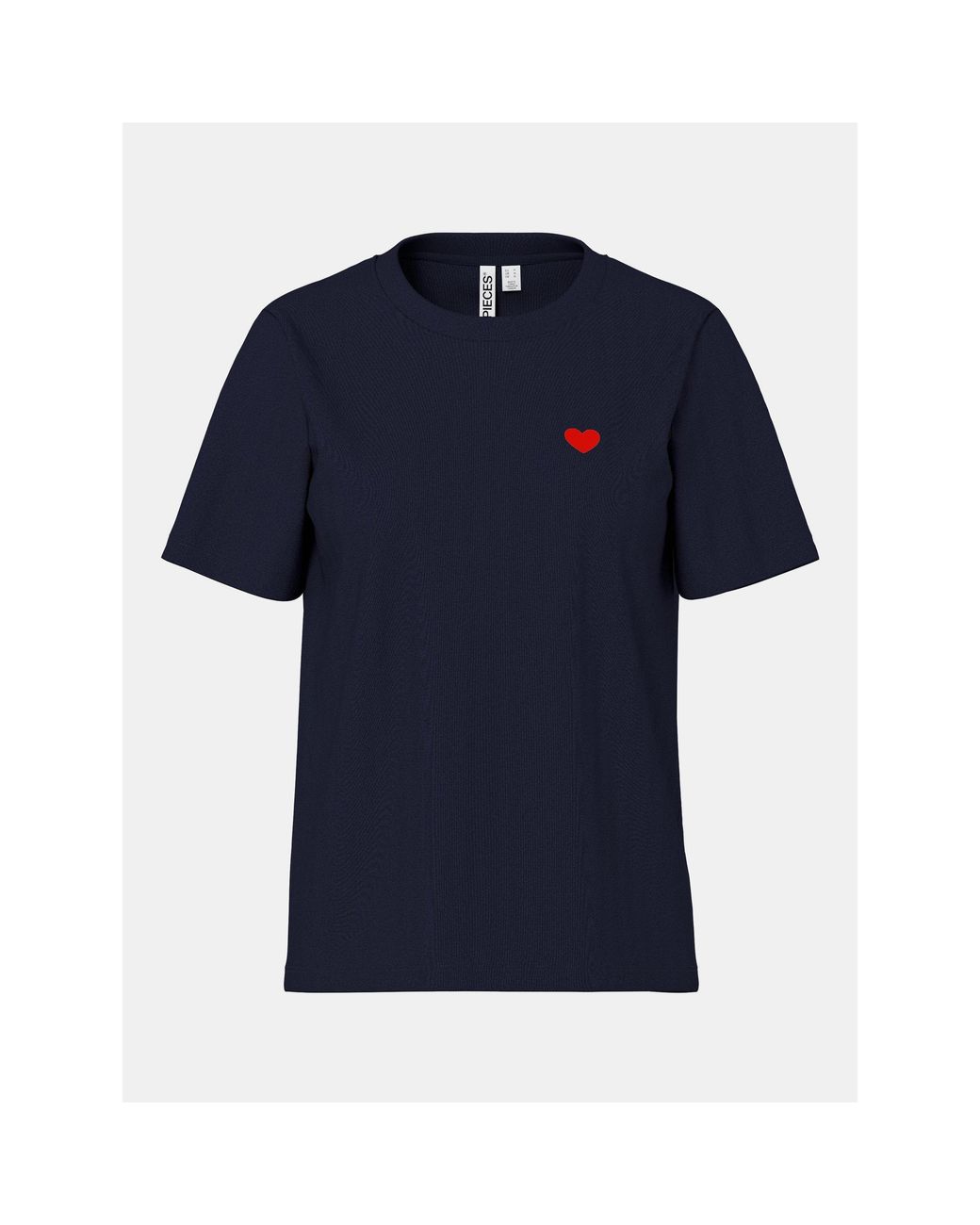 Pieces Blue Mila Heart Cotton Short-Sleeve T-Shirt