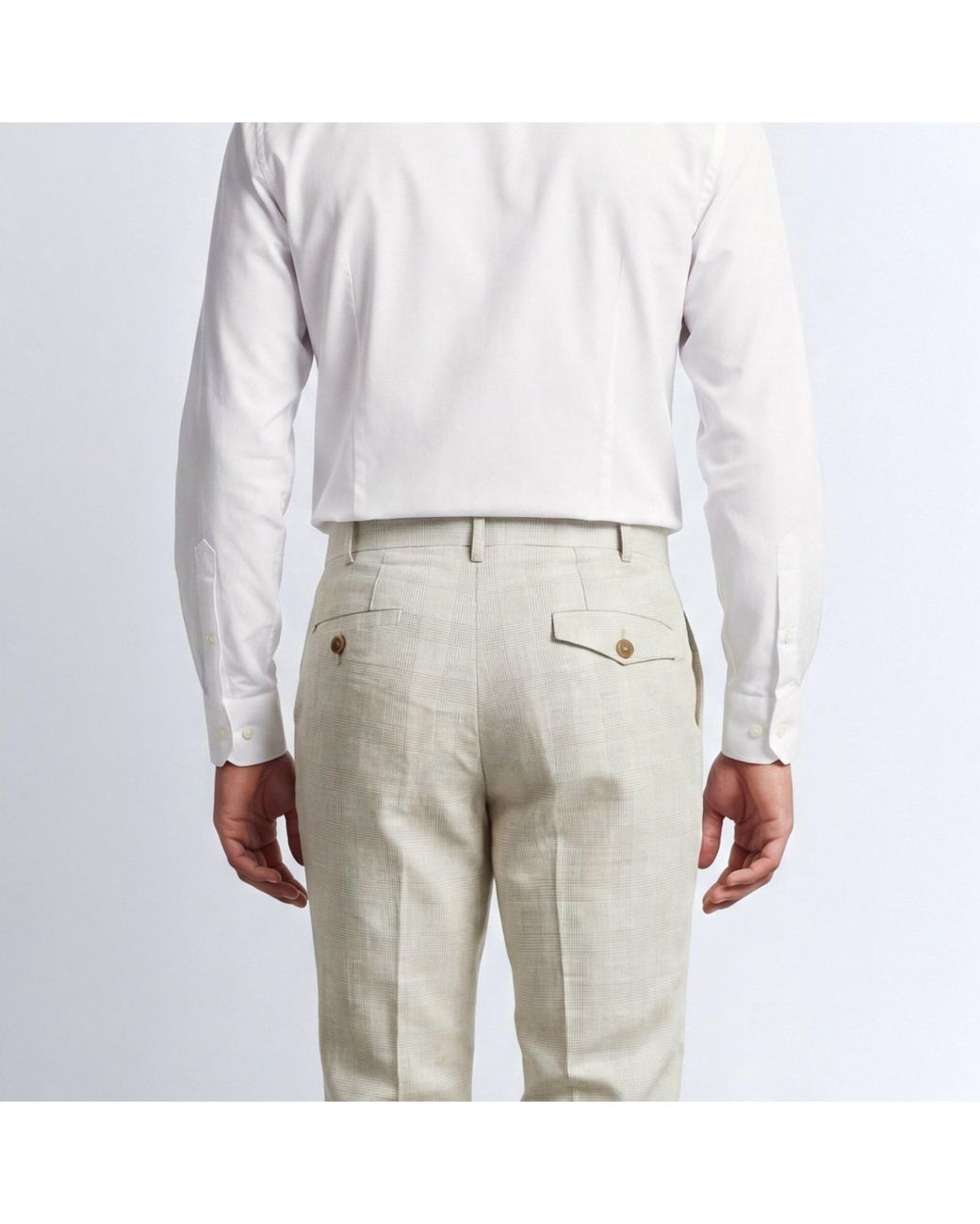 Twisted Tailor Gray Beckford Slim Fit Check Suit Trousers for men