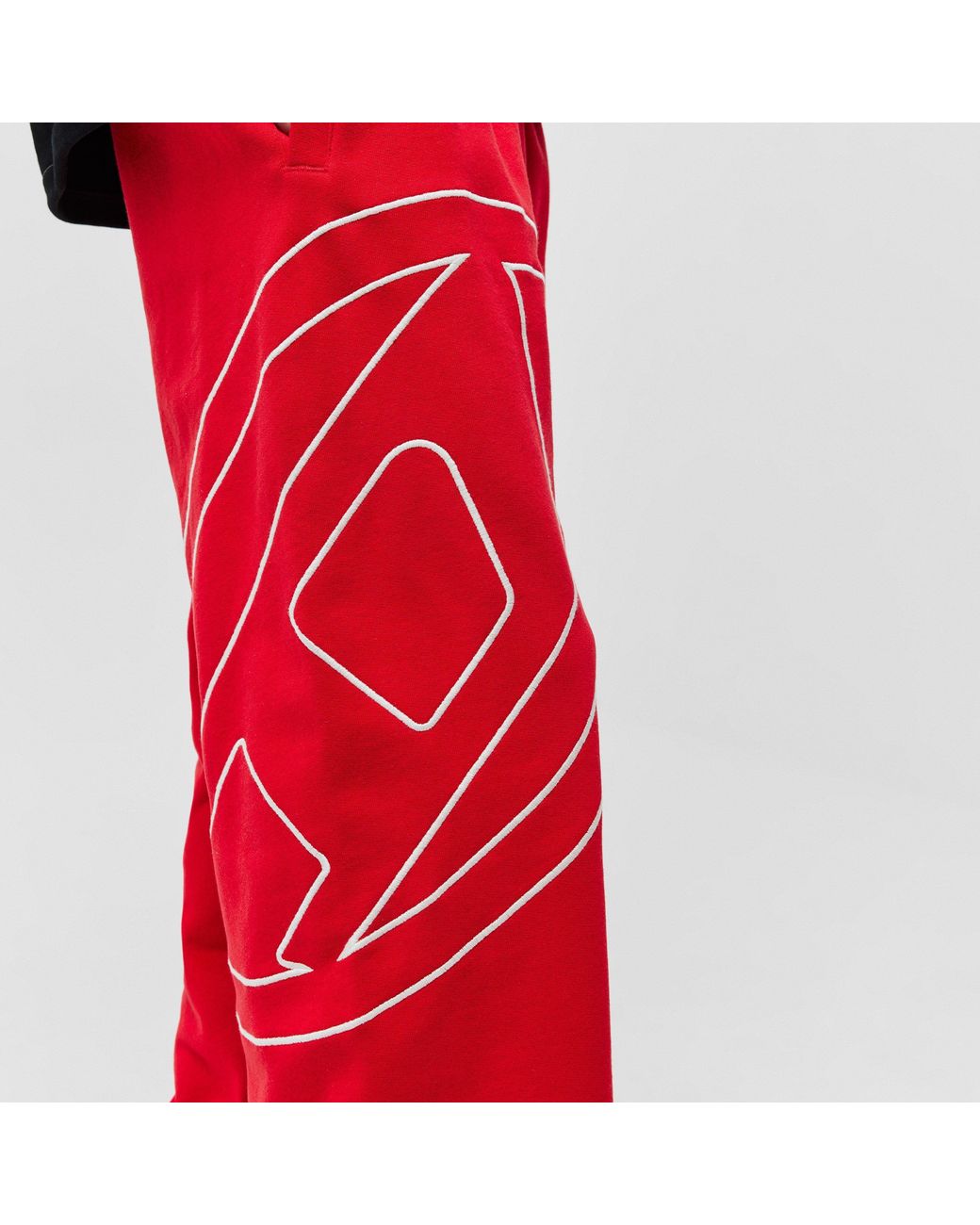 DIESEL Red Large Logo Jogging Bottoms for men