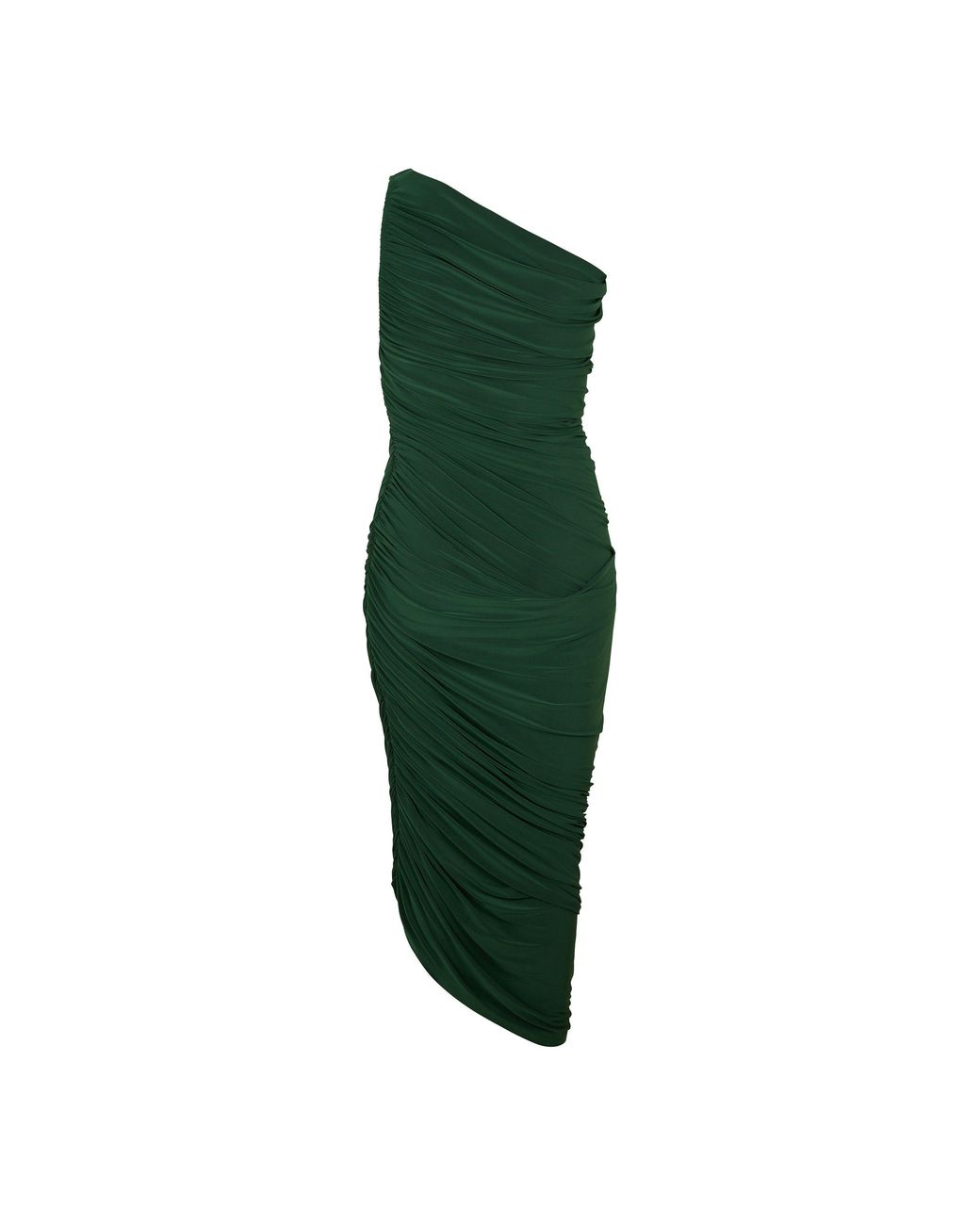 Norma Kamali Green Diana One Shoulder Gown