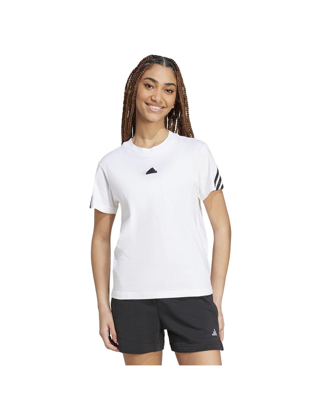 Adidas White Future Icons 3-Stripes T-Shirt