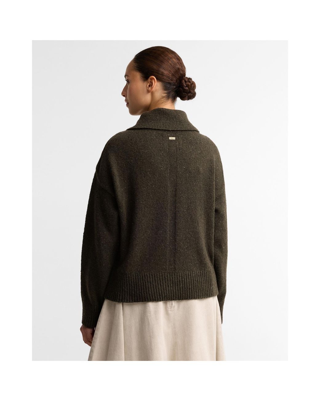 Barbour Green Lavensdale Half-Zip Wool Oversized-Fit Jumper