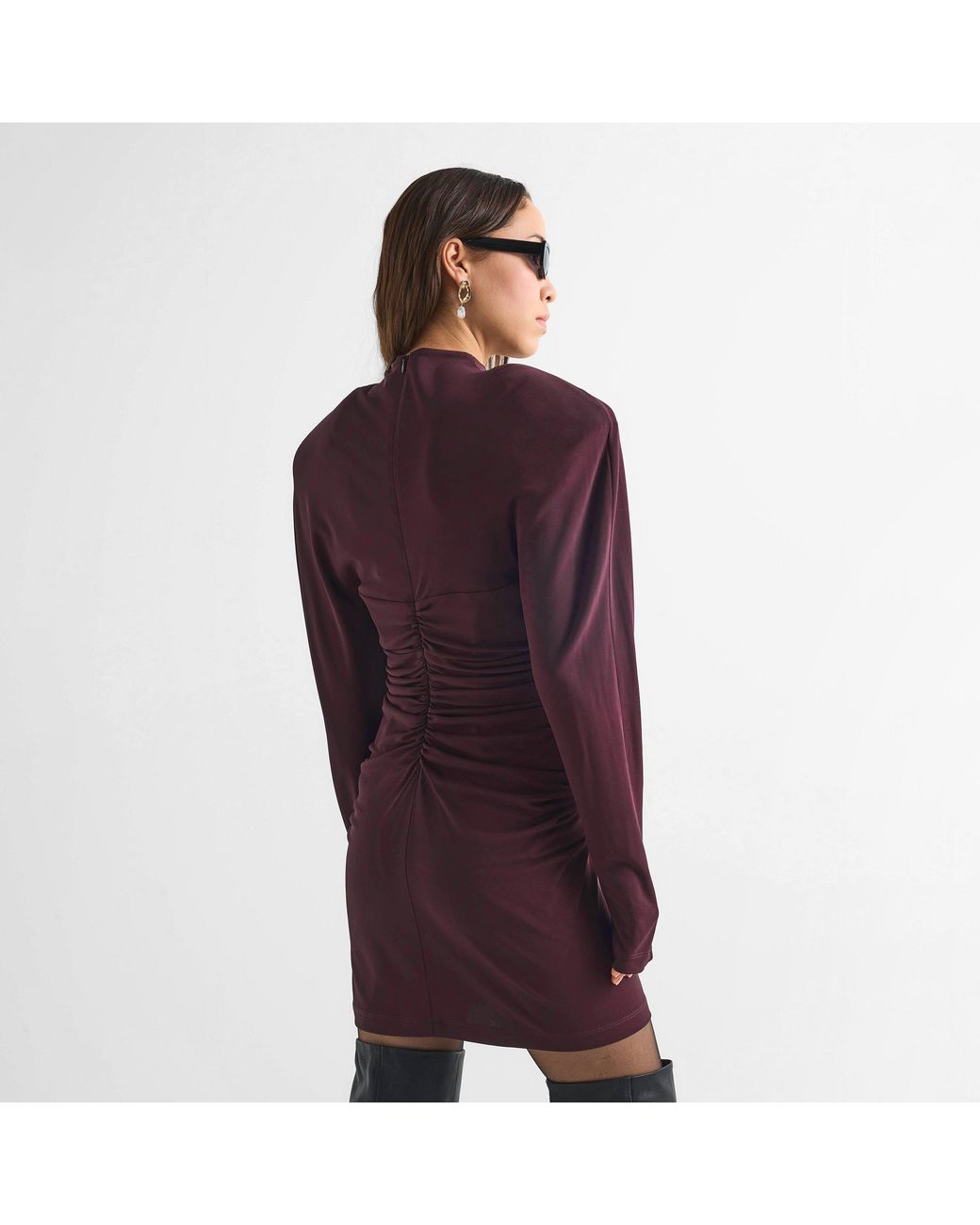 Stella McCartney Purple Long Sleeve Jersey Mini Dress