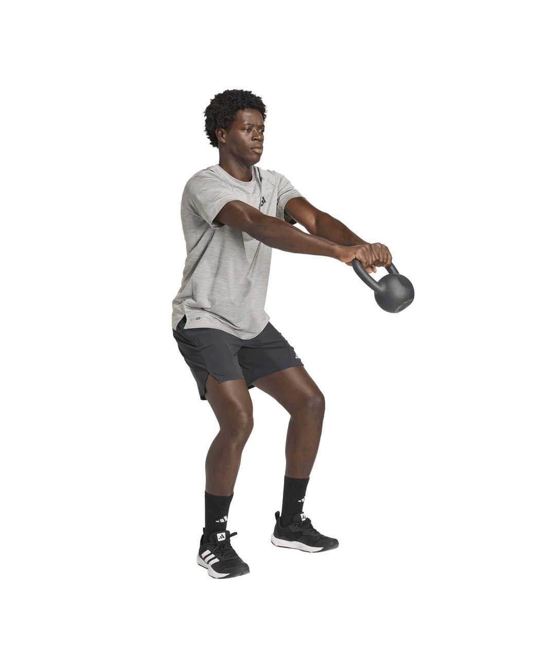 Adidas Gray Tech Essentials Short-Sleeve Crew-Neck T-Shirt for men