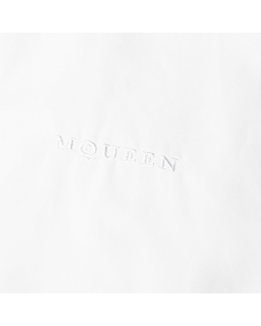 McQueen White Cotton Long-Sleeve Drawstring Shirt