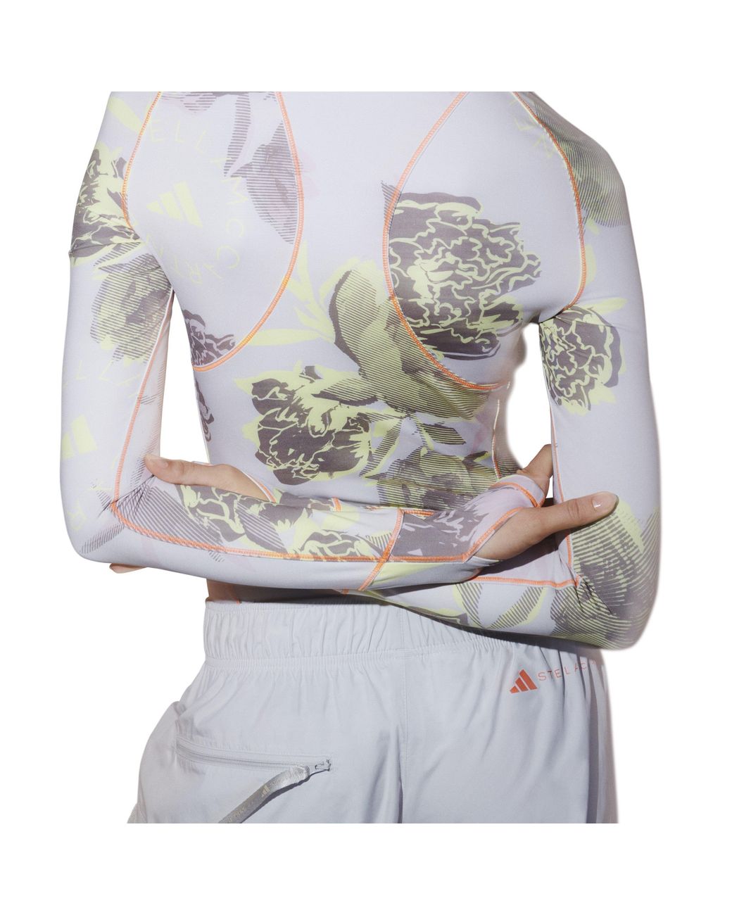 Adidas Gray Asmc Long Sleeve Crop Top