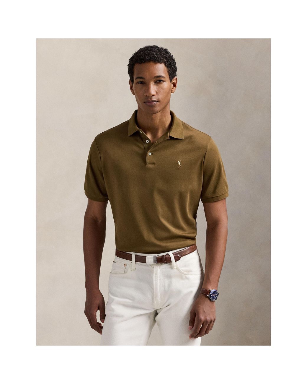 Polo Ralph Lauren Green Slim Fit Short Sleeve Polo Shirt for men