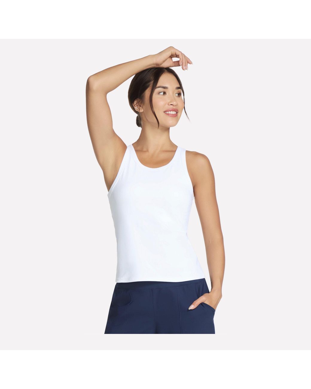 Skechers White Gowalk Shelf Bra Tank Vest