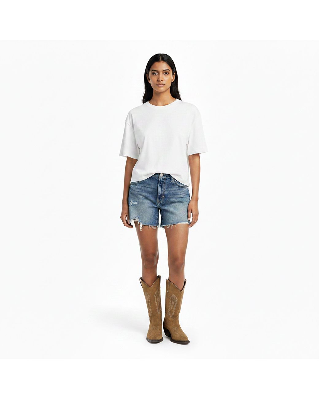 Levi's Blue Ribcage Denim Shorts