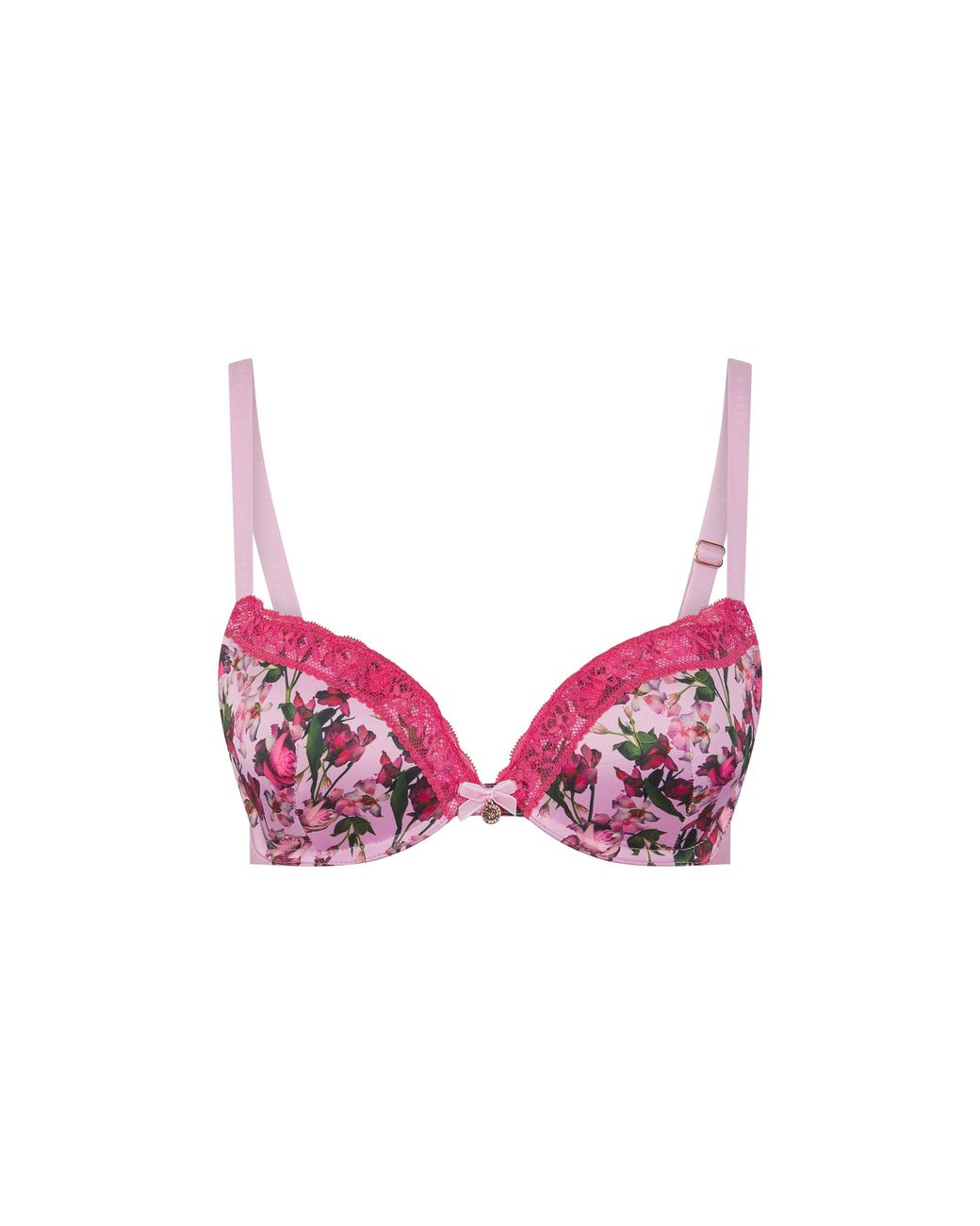 Ted Baker Pink Push Up Floral Balconette Bra