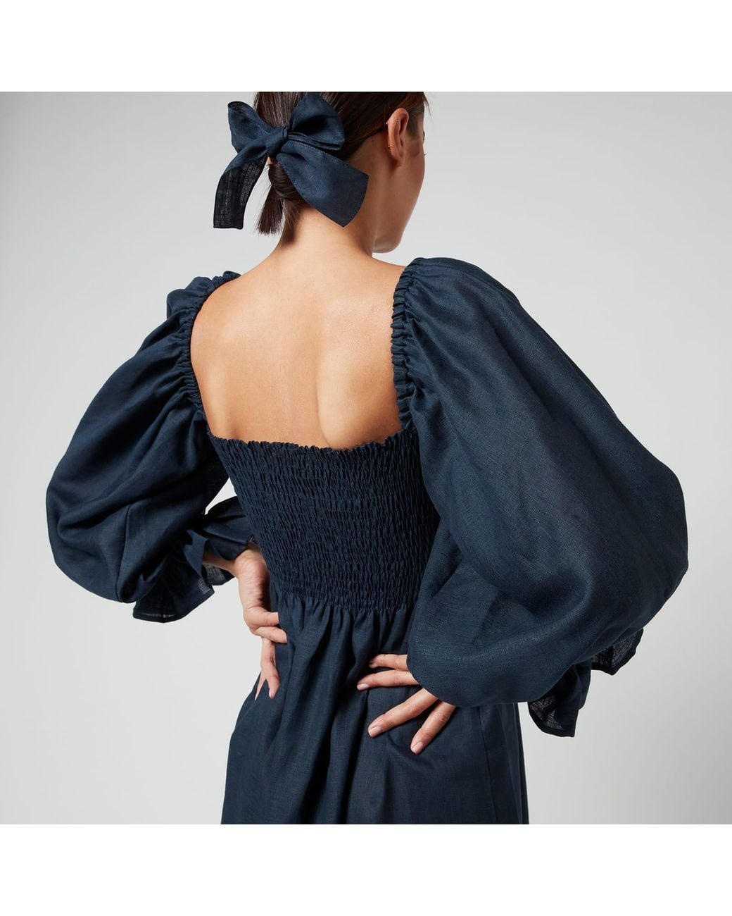 Sleeper Blue Atlanta Linen Dress