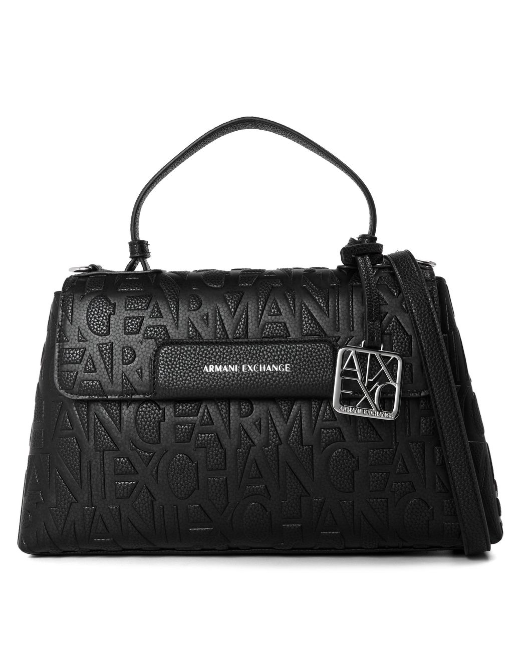 ARMANI EXCHANGE Black Liz Faux Leather Shoulder Bag