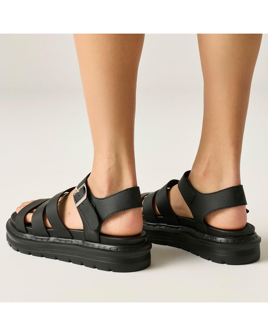 Regatta Black Porto Heeled Platform Sandals