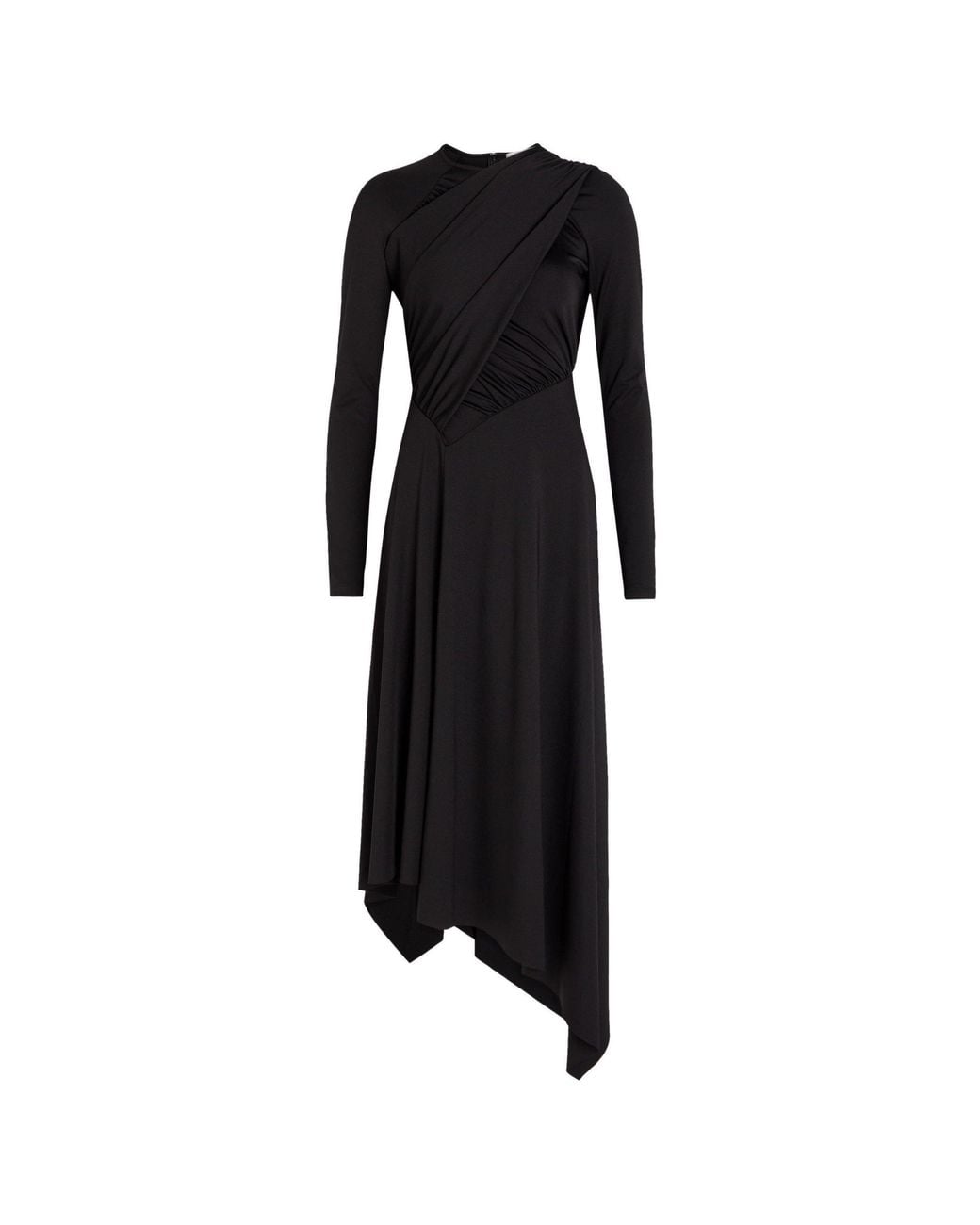 Victoria Beckham Black Long-Sleeve Wrap Dress