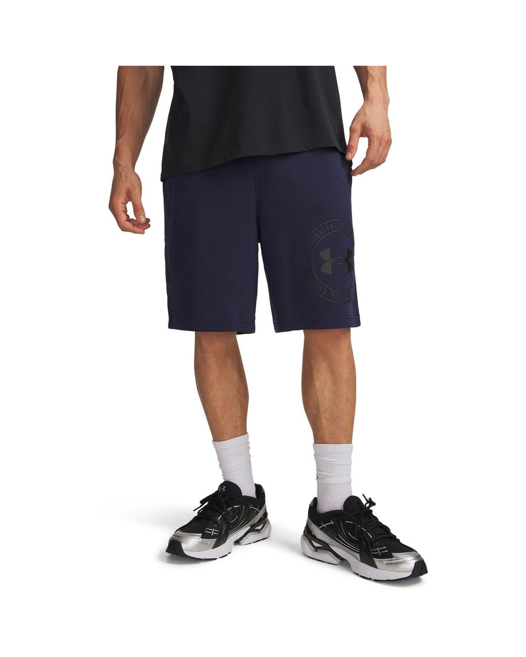 Under Armour Blue Fleece Jogger Shorts for men
