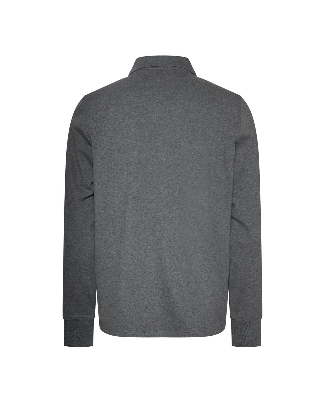 Gant Gray Contrast Pique Long Sleeve Polo Shirt for men