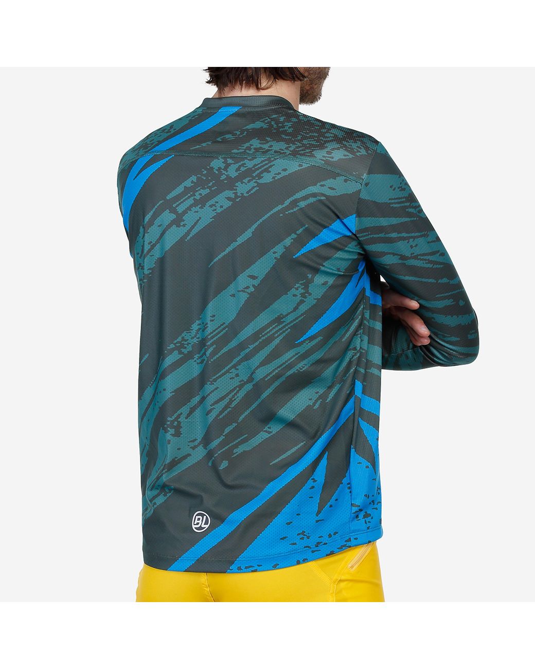 Bicycle Line Green Ponente Upf 30+ V-Neck Long Sleeve Cycling Jersey for men