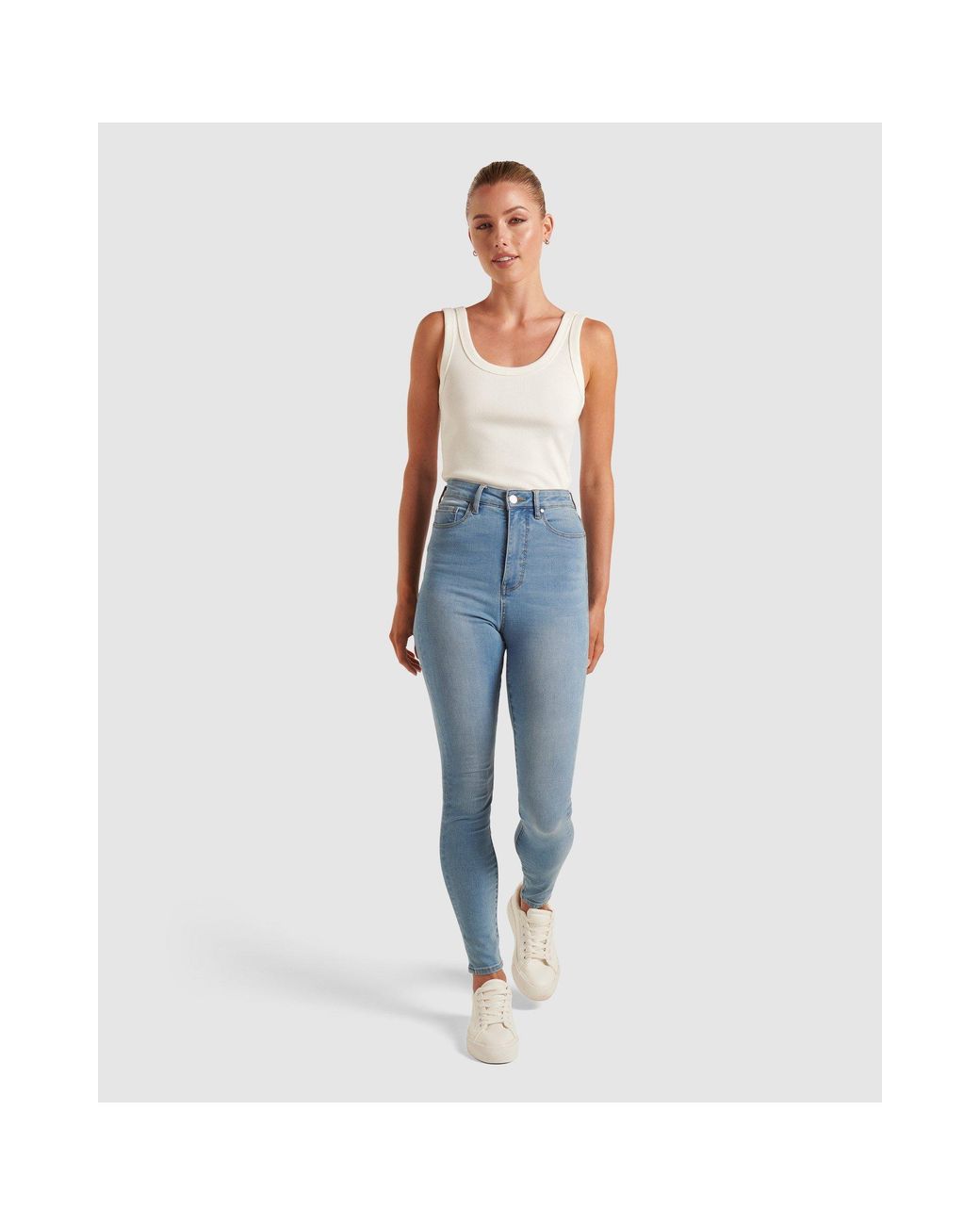 Forever New Blue Riley Scoop Neck Tank