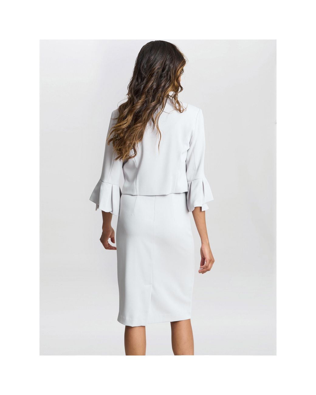 Gina Bacconi White Melissa Crepe Dress And Jacket