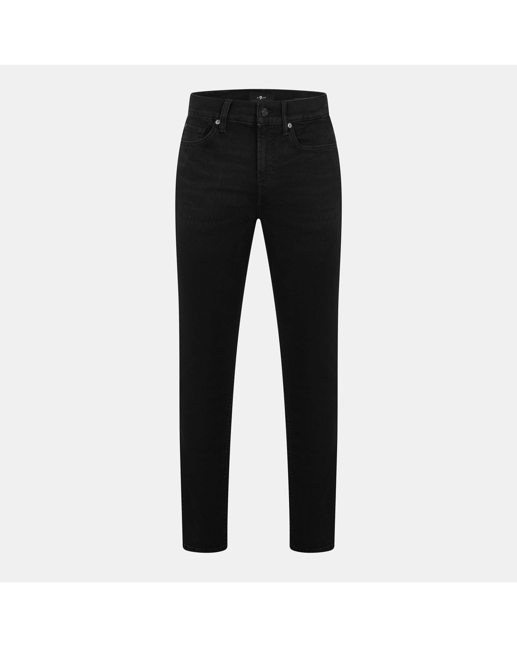 7 For All Mankind Black Slimmy Slim Fit Jeans for men