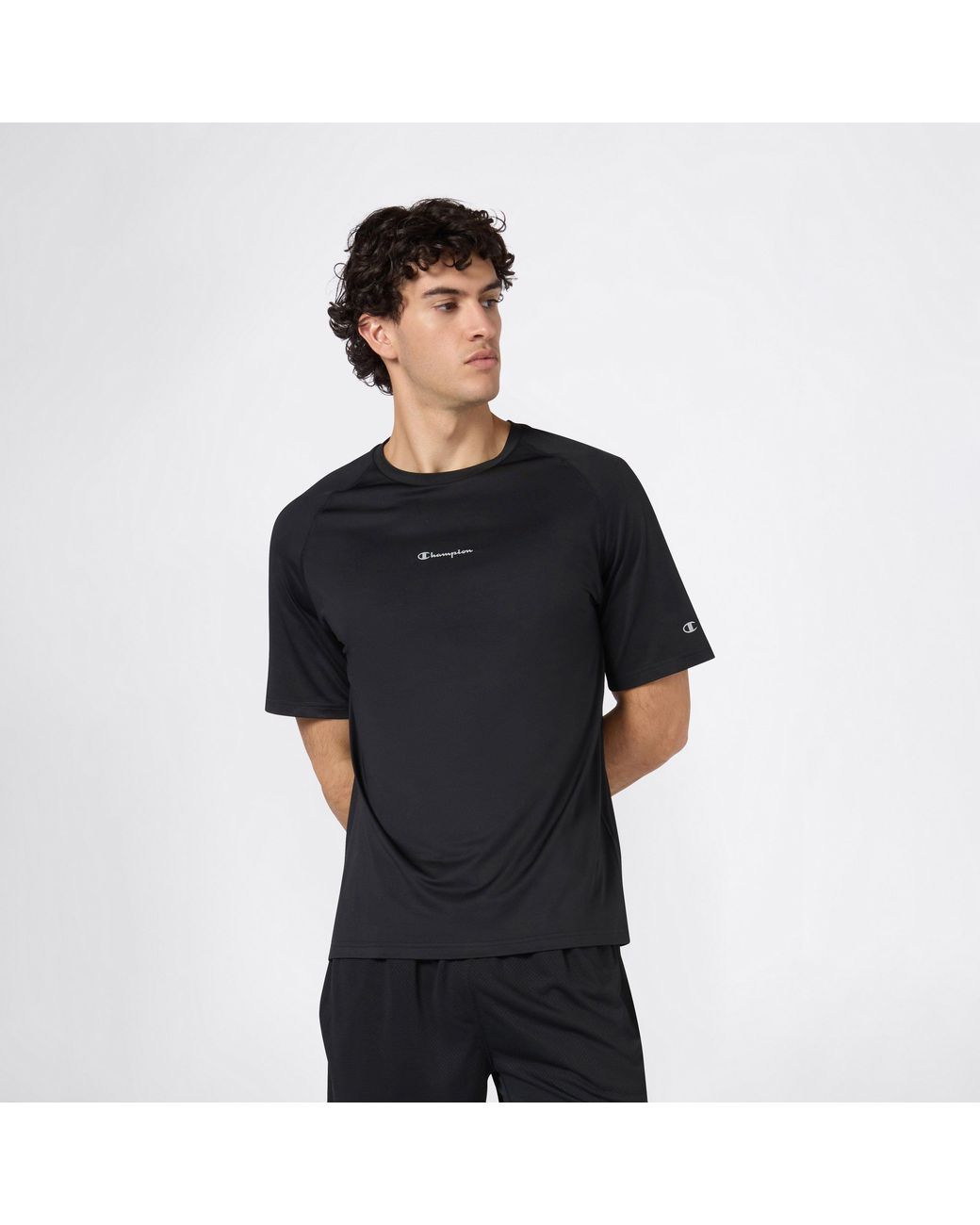 Champion Black Short Sleeve Performance Gym Top for men