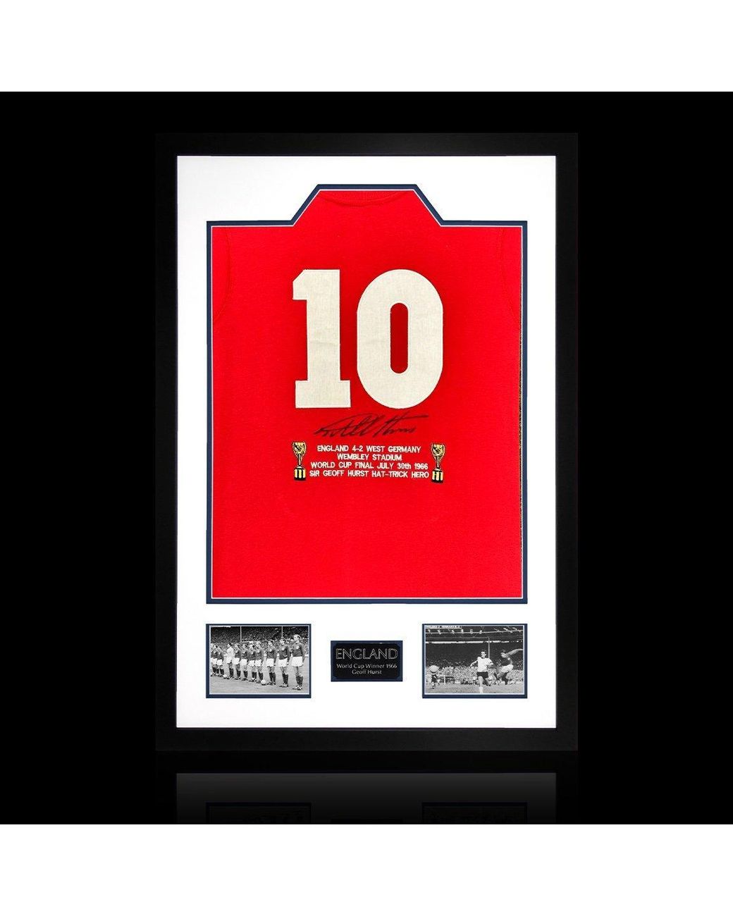 The Fan Cave Red Geoff Hurst Signed England '66 Shirt Premium Frame