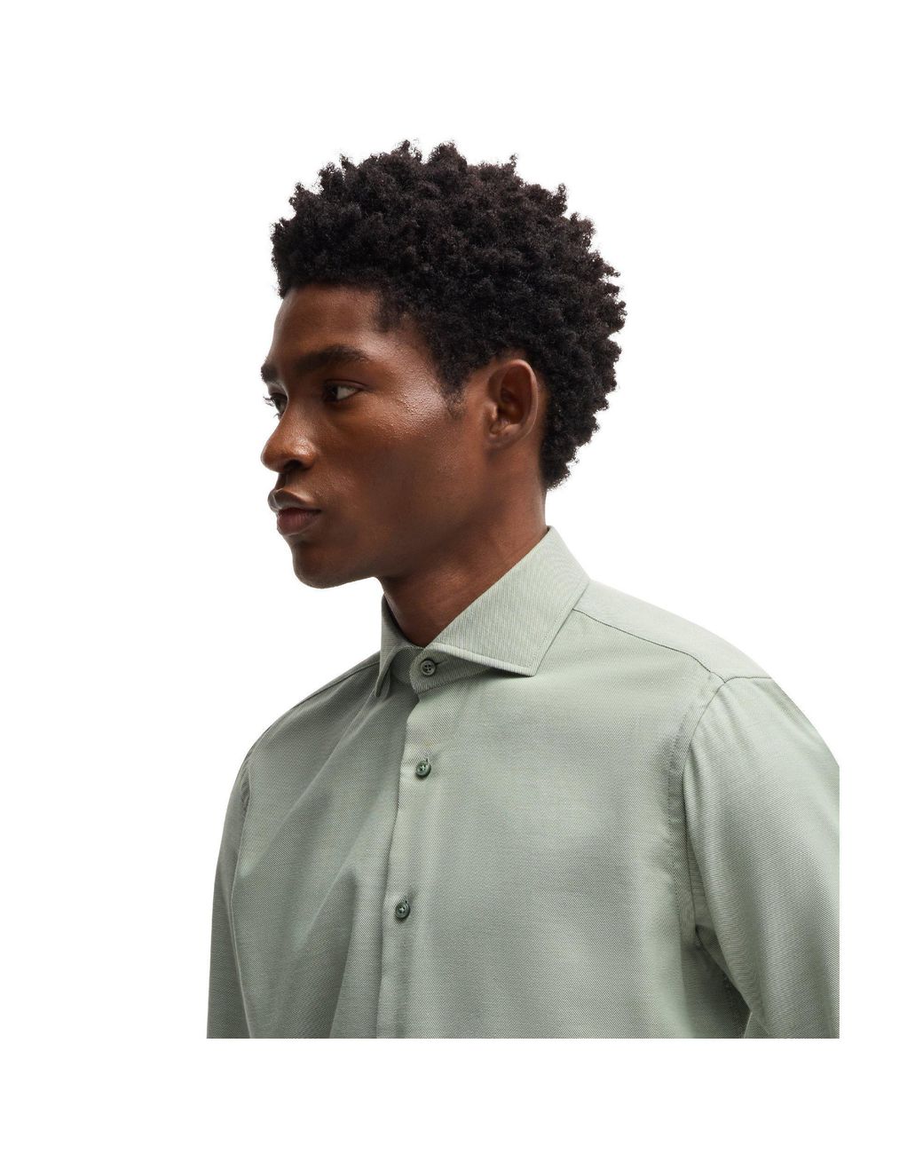 Boss Gray H Joe Spread Long Sleeve Oxford Shirt for men