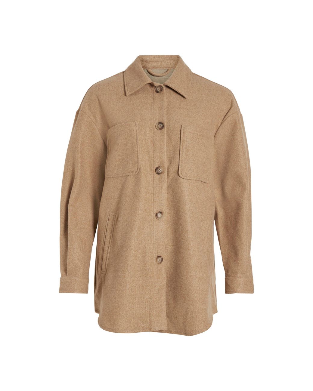 Vila Natural Long Sleeve Shirt Jacket